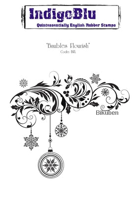 IndigoBlu - Baubles Flourish - Mounted Stamp