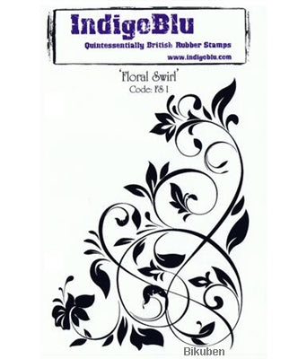 IndigoBlu - Floral Swirl - Mounted Stamp