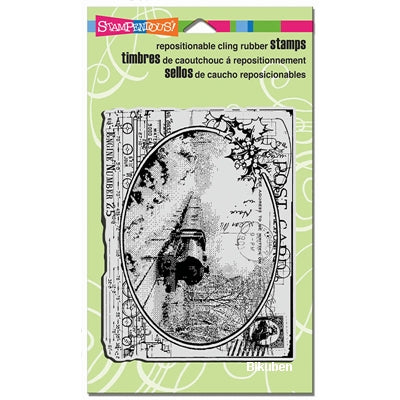 Stampendous - Cling Rubber Stamp - Train Postcard 