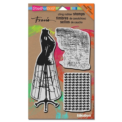 Stampendous - Cling Rubber Stamp - Dress Form with Template