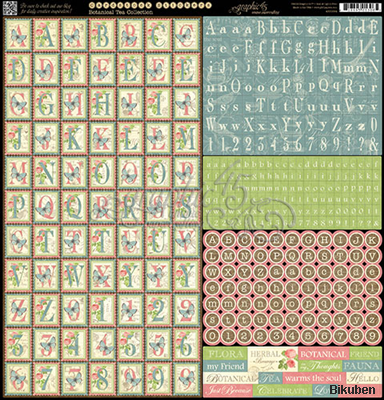 Graphic45 - Botanical Tea - Alfabet stickers
