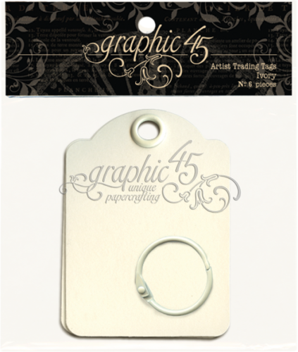 Graphic45 - Artist Trading Tags - Ivory