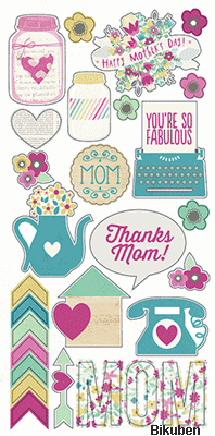 Simple Stories - Hey Mom - Fundamentals Cardstock Stickers 