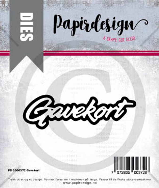 Papirdesign - Dies - Gavekort