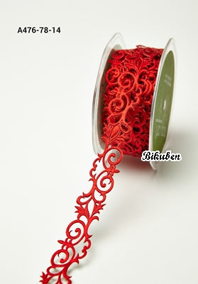 May Arts - Fleur-de-Lis Scroll Adhesive Ribbon - Red -  METERSVIS