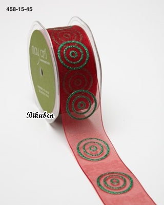 May Arts - Sheer Glitter Circles - Red/Green METERSVIS