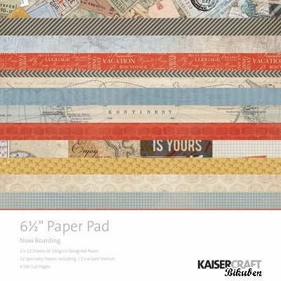 KaiserCraft - Now Boarding - 6,5"x6,5" Paper Pad