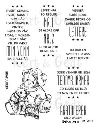 Kort & Godt - Clearstamps  Medium Plate - Teddybjørn