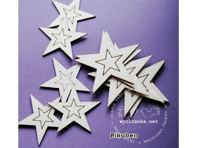 Wycinanka - Chipboard - Stjerner 2 i 1