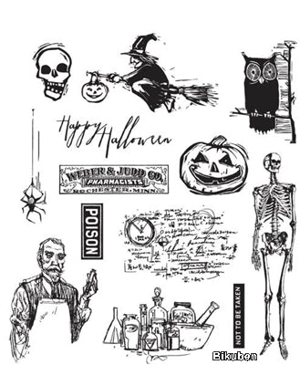 Tim Holtz Collection - Mini Halloween #4 - Stamps