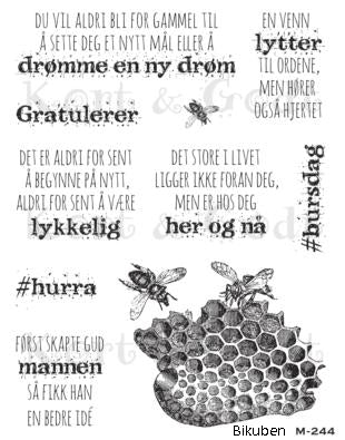 Kort & Godt - Clearstamps  Medium Plate -  #Bursdag
