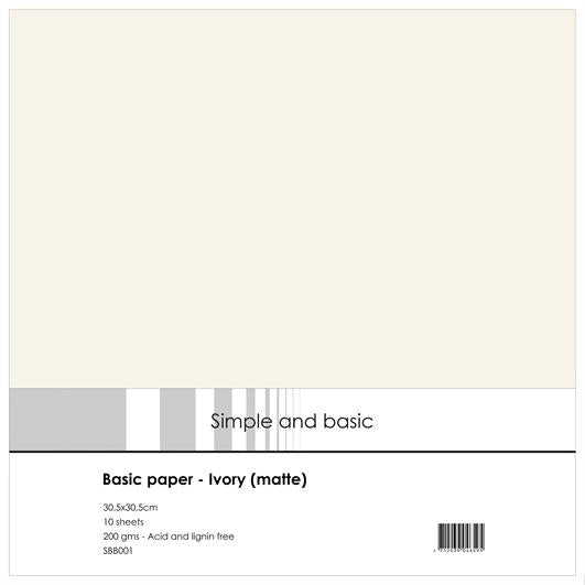 Simple and Basic - Basic Paper - Ivory - matte -   12 x 12"