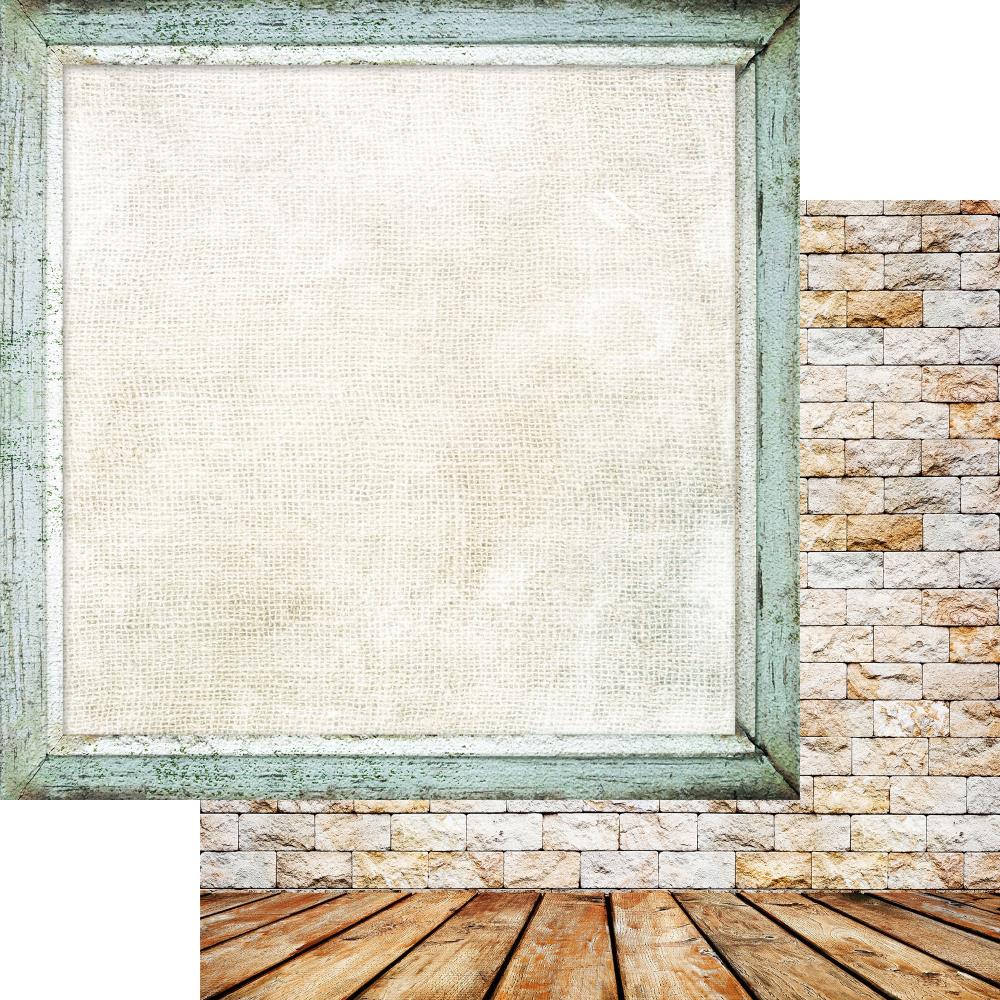 Asuka Studio - Brick Wall & Frames - Calm -  12 x 12"