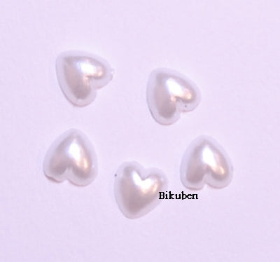 Kort & Godt - Hjerte Perler 3mm - Hvit