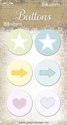 Papirdesign - buttons, Stjerner og Hjerter