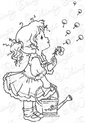 Whimsy Stamps - Cling Mount - Dandilion Girl