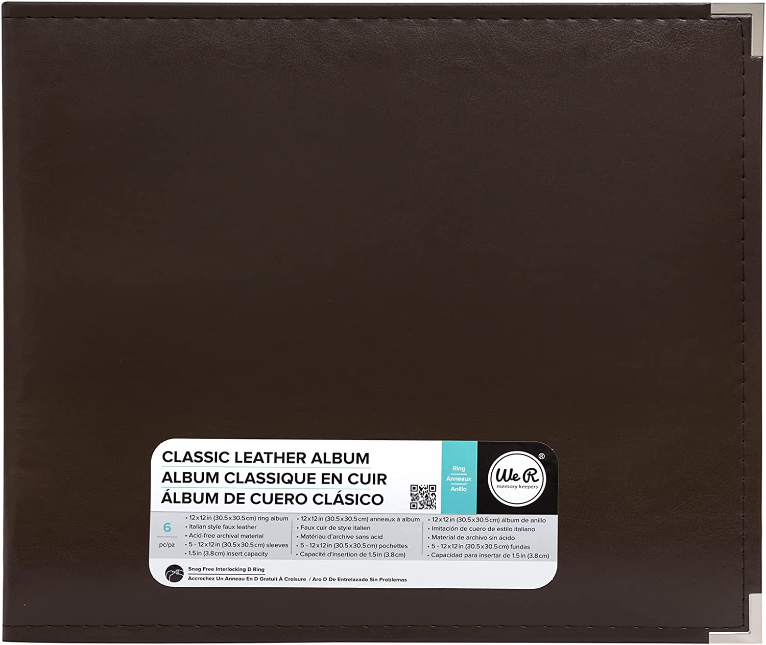 WeRMemoryKeepers - Classic Leather (FAUX) 12x12" 3 ring - Dark Chocolate
