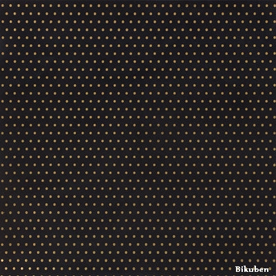 American Crafts - Specialty Paper - Gold dots on Black 12x12"