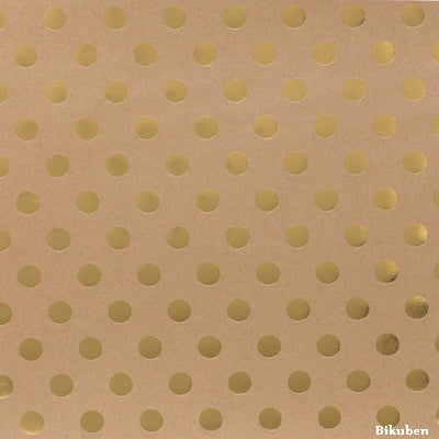 American Crafts - Specialty Paper - Gold dots on Kraft 12x12"