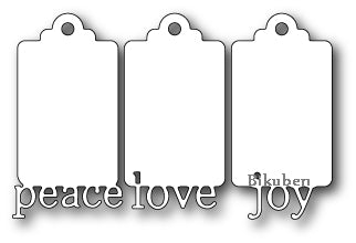 Poppystamps - Dies - Peace, Love and Joy Tags