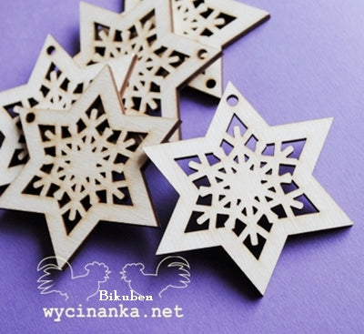 Wycinanka - Plywood - Stars with Ornament
