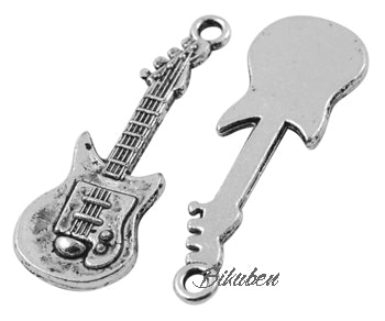 Charms - Antique Silver - Guitar