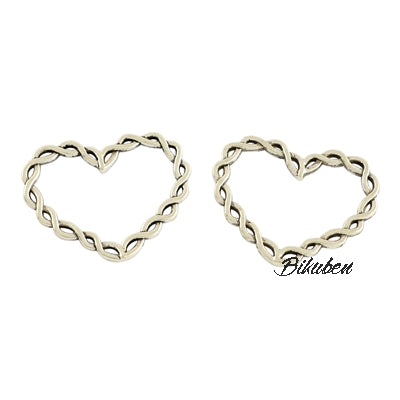 Charms - Antique Silver - Linking Hearts