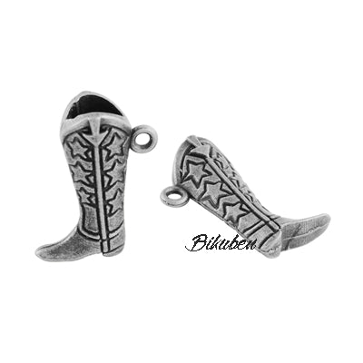 Charms - Antique Silver - Cowboy Boots