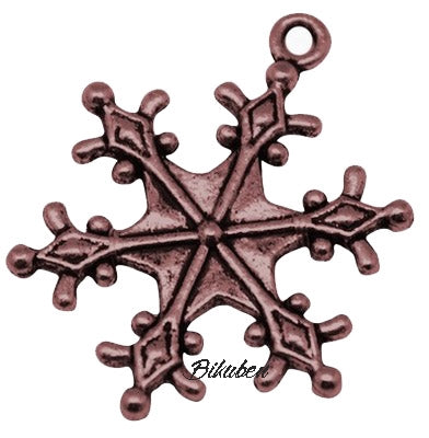Charms - Antique Copper - Snow Crystal