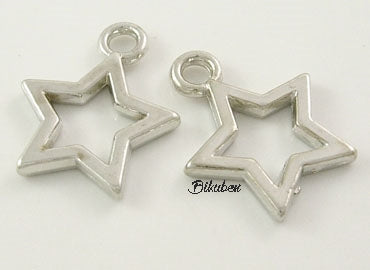 Charms - Antique Silver - Star Outline