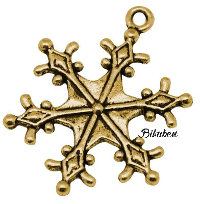 Charms - Antique Gold - Snowflake