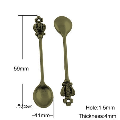 Charms - Antique Bronze - Crown Spoon