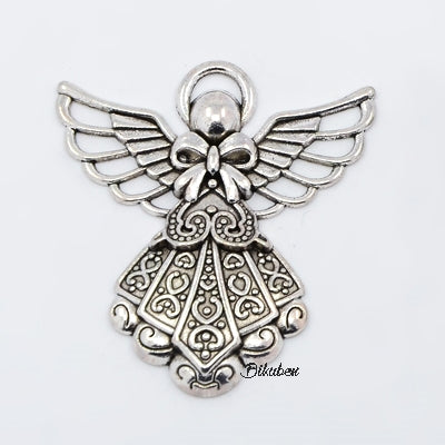 Charms - Antique Silver - Ornate Angel