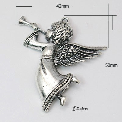 Charms - Antique Silver - Angel with Trumpet