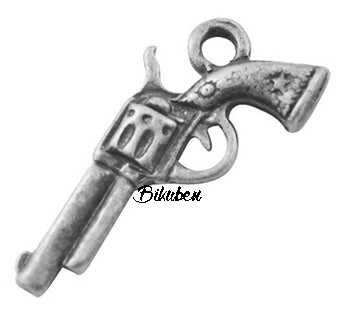 Charms - Antique Silver - Revolver 