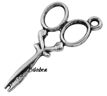 Charms - Antique Silver - Scissors