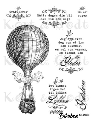 Kort & Godt - Clearstamps  Medium Plate - Luftballong