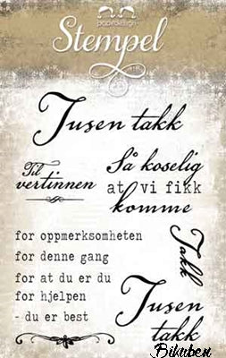 Papirdesign - Clearstamps - Tusen Takk