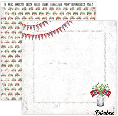 Papirdesign - Hell & Lykke - Flagget til topps 12x12"