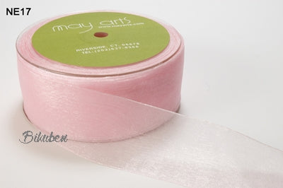 May Arts - Sheer Ribbon with Nylon Edge - Pink METERSVIS