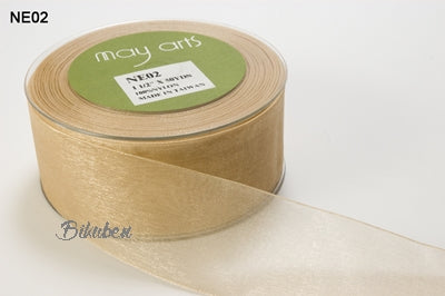May Arts - Sheer Ribbon with Nylon Edge - Champange - METERSVIS