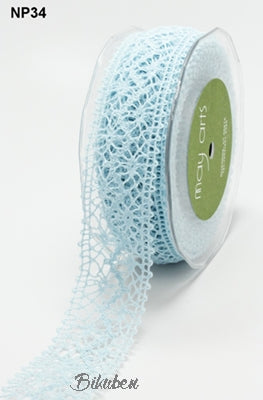 May Arts - Crochet Lace Ribbon -  Light Blue METERSVIS