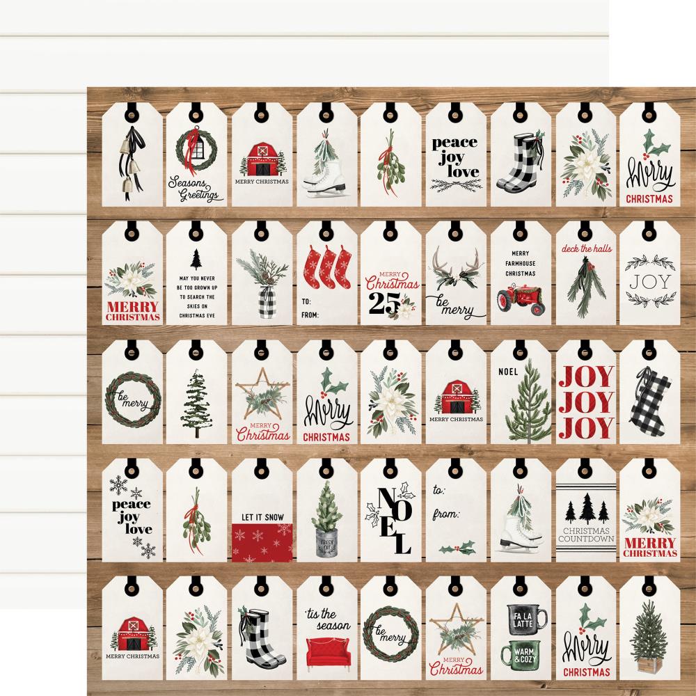 Carta Bella - Farmhouse Christmas - Gift Tags - Paper 12x12"