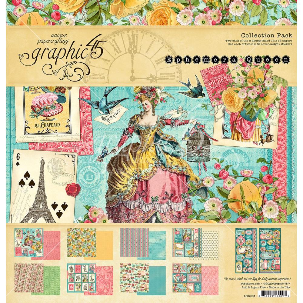 Graphic45 - Ephemera Queen -  Paper Pad 12 x 12"