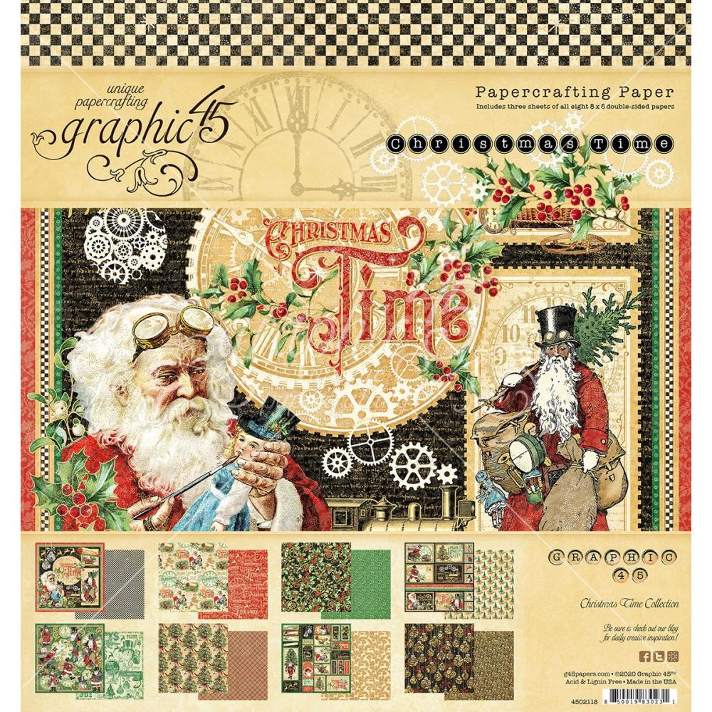 Graphic45 - Christmas time -  Paper Pad  8 x 8"