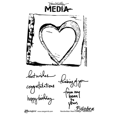 Ranger - Dina Wakley - Media Stamps - Handwritten Heart Collage