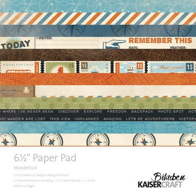 KaiserCraft - Wanderlust - 6,5x6,5" Paper Pad