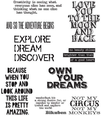 Tim Holtz Collection - Life Quotes - Stamps