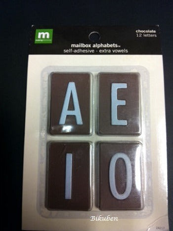 Making Memories: Mailbox Alphabets - Chocolate 12 letters - vowels