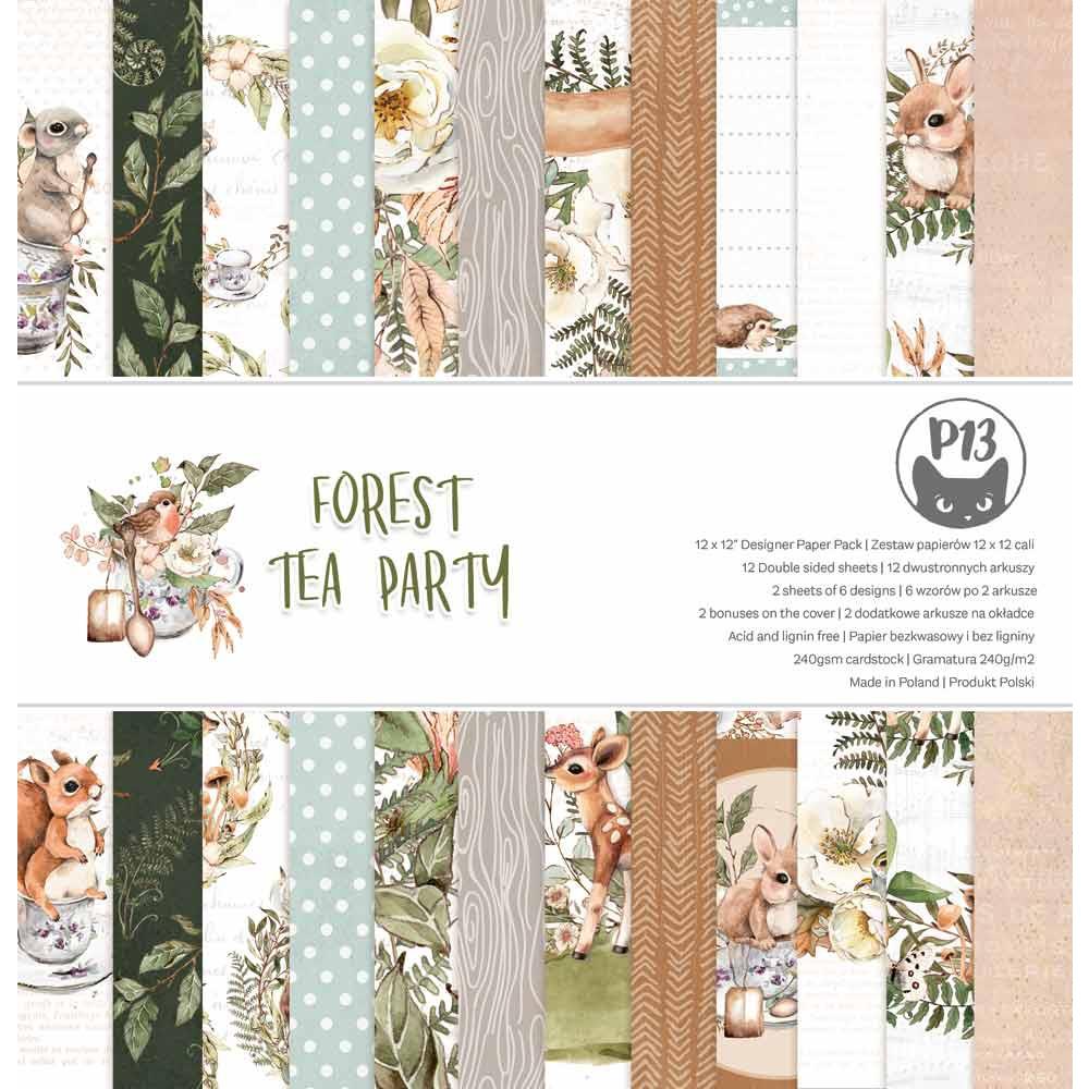 P13 - Forest tea party - Paper Pad -  12 x 12"
